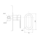 ZIZa Shower Mixer,Chrome,Black